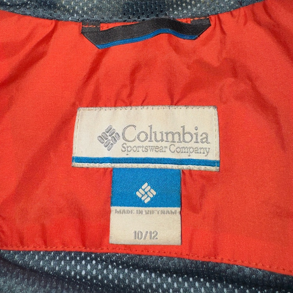 Columbia Kids' Orange and Gray spring rain Jacket, size 10/12 - Picture 5 of 8